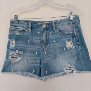 Miss Me Cut Off Shorts Size 29 Stars Faded Distressed Midrise Relaxed